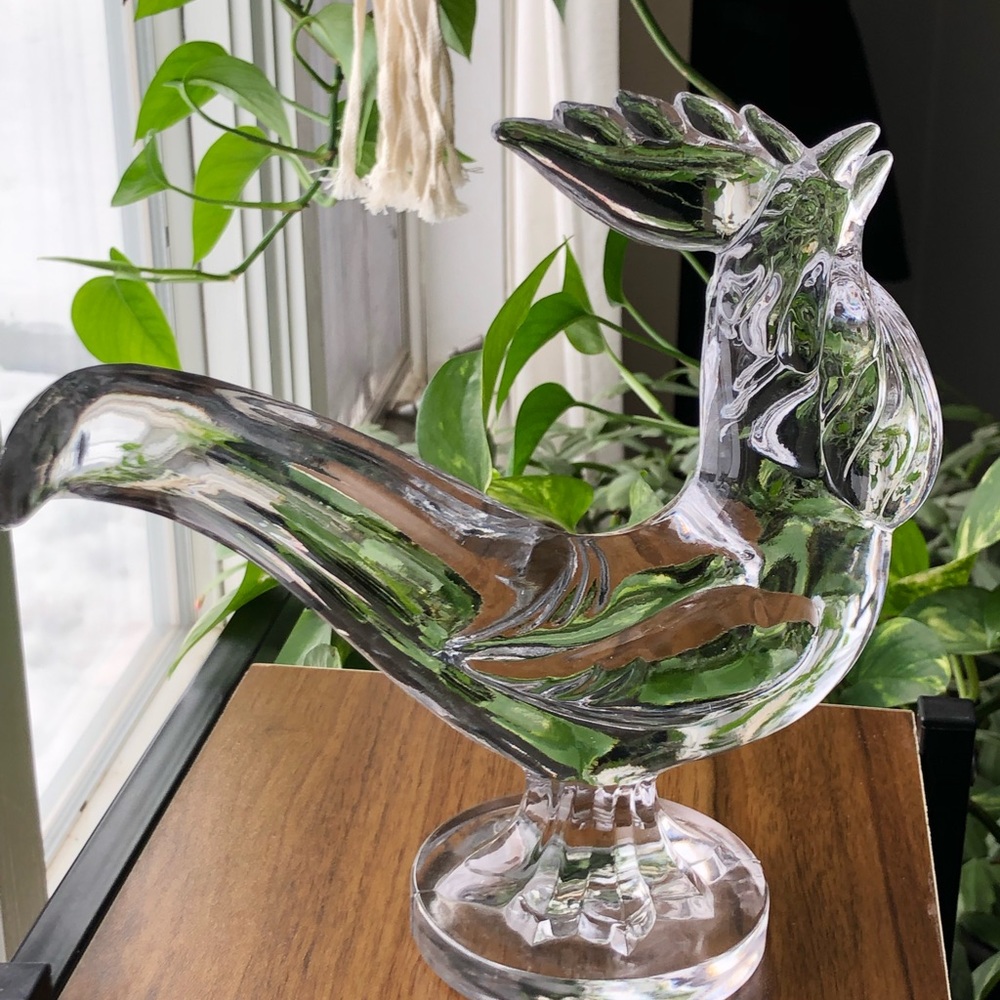 Vintage Rooster New Martinsville Glass Crystal